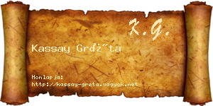 Kassay Gréta névjegykártya